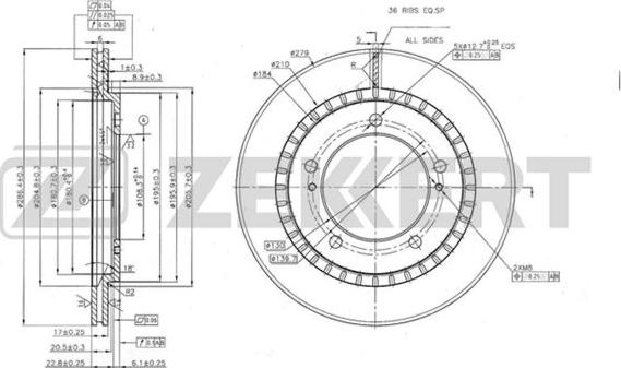 Zekkert BS-5487 - Kočioni disk www.molydon.hr