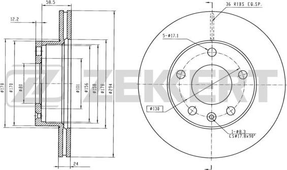 Zekkert BS-5423 - Kočioni disk www.molydon.hr