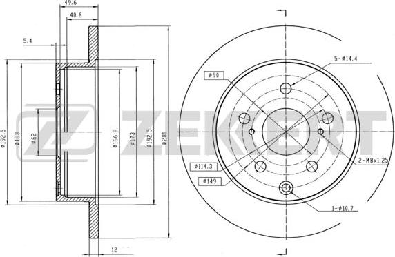 Zekkert BS-5422B - Kočioni disk www.molydon.hr