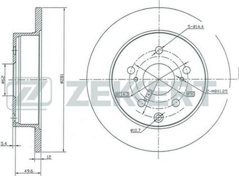 Zekkert BS-5422 - Kočioni disk www.molydon.hr