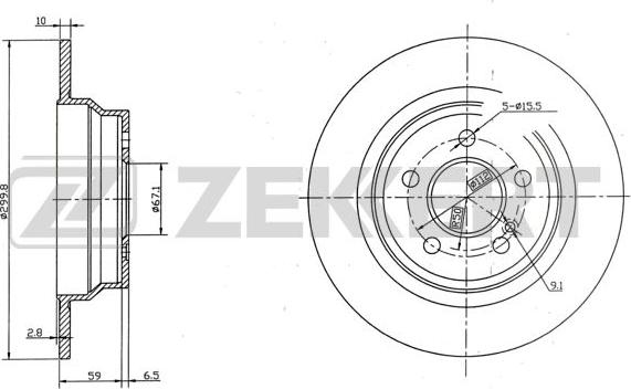 Zekkert BS-5598 - Kočioni disk www.molydon.hr