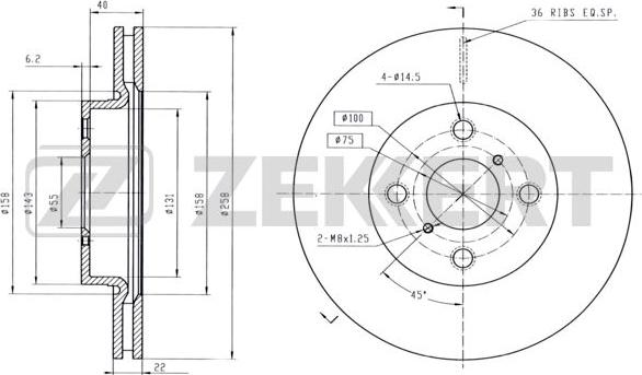 Zekkert BS-5507B - Kočioni disk www.molydon.hr