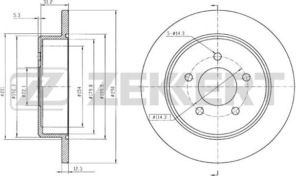 Zekkert BS-5654B - Kočioni disk www.molydon.hr