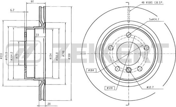 Zekkert BS-5609B - Kočioni disk www.molydon.hr