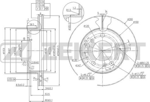 Zekkert BS-5608 - Kočioni disk www.molydon.hr