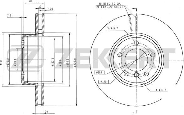 Zekkert BS-5603B - Kočioni disk www.molydon.hr