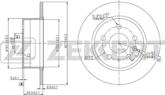 Zekkert BS-5613 - Kočioni disk www.molydon.hr