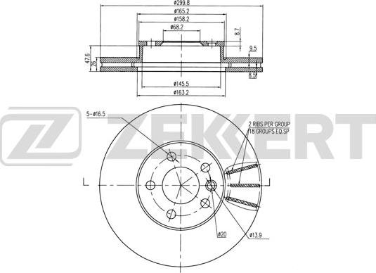 Zekkert BS-5612B - Kočioni disk www.molydon.hr