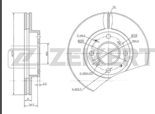 Zekkert BS-5686 - Kočioni disk www.molydon.hr