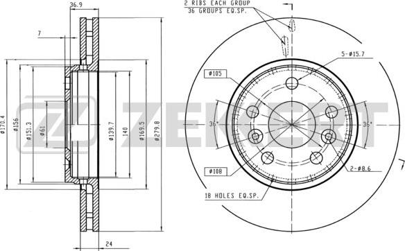 Zekkert BS-5631B - Kočioni disk www.molydon.hr