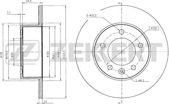 Zekkert BS-5632B - Kočioni disk www.molydon.hr