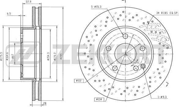 Zekkert BS-5625B - Kočioni disk www.molydon.hr