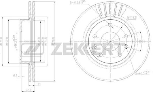 Zekkert BS-5621 - Kočioni disk www.molydon.hr