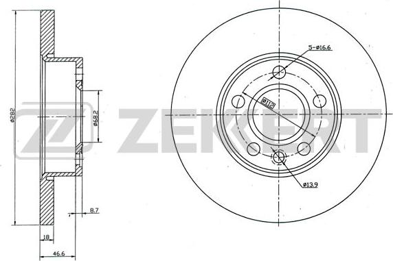 Zekkert BS-5093 - Kočioni disk www.molydon.hr