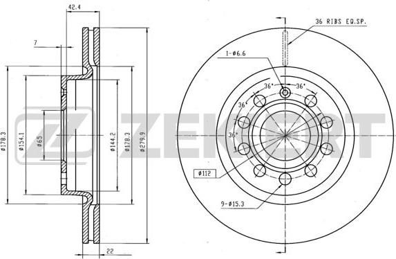 Zekkert BS-5041B - Kočioni disk www.molydon.hr