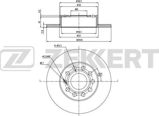 Zekkert BS-5042B - Kočioni disk www.molydon.hr