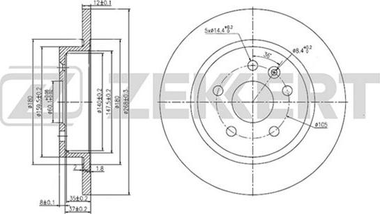 Zekkert BS-5052 - Kočioni disk www.molydon.hr