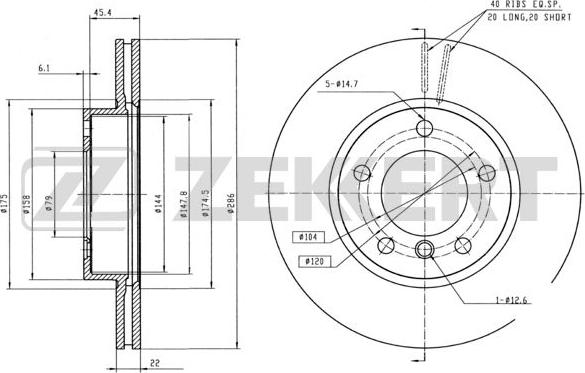 Zekkert BS-5004B - Kočioni disk www.molydon.hr