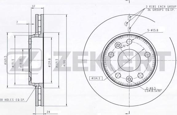 Zekkert BS-5001 - Kočioni disk www.molydon.hr