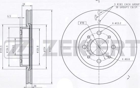 Zekkert BS-5008 - Kočioni disk www.molydon.hr