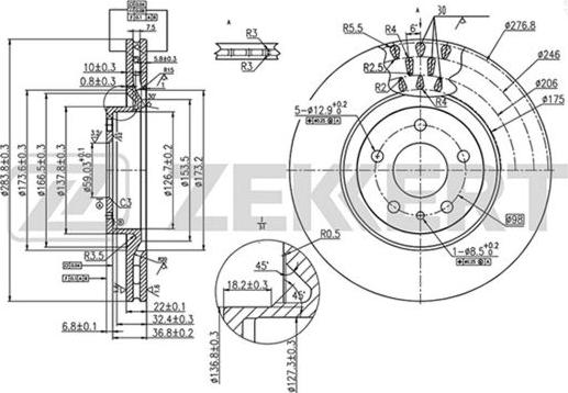 Zekkert BS-5014 - Kočioni disk www.molydon.hr