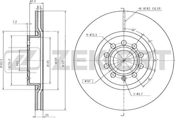 Zekkert BS-5016B - Kočioni disk www.molydon.hr