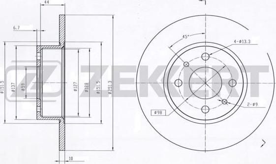 Zekkert BS-5013 - Kočioni disk www.molydon.hr