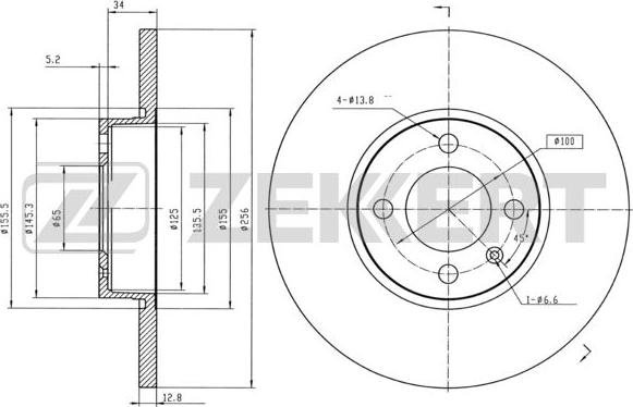 Zekkert BS-5089B - Kočioni disk www.molydon.hr