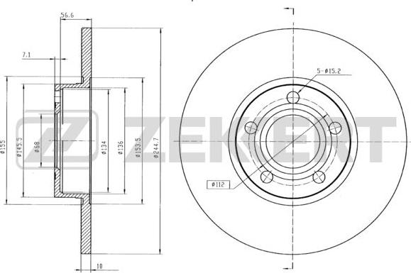 Zekkert BS-5080B - Kočioni disk www.molydon.hr