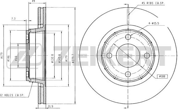 Zekkert BS-5082B - Kočioni disk www.molydon.hr