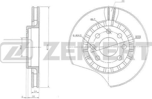 Zekkert BS-5035 - Kočioni disk www.molydon.hr