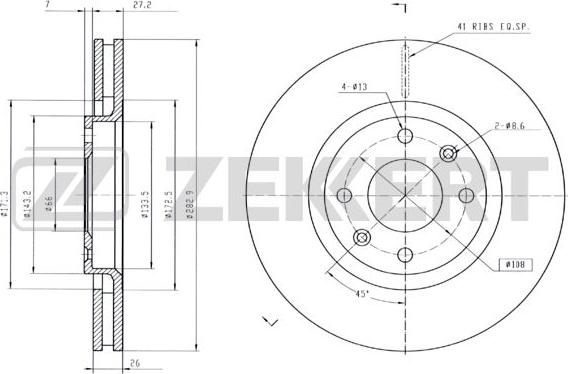 Zekkert BS-5024B - Kočioni disk www.molydon.hr