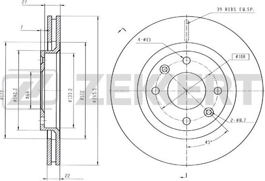 Zekkert BS-5028B - Kočioni disk www.molydon.hr