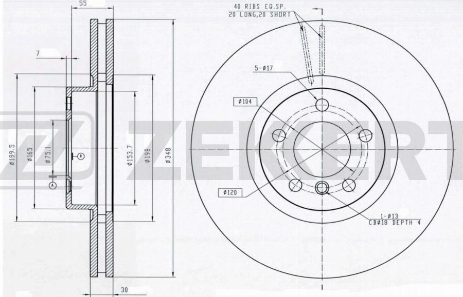 Zekkert BS-5074B - Kočioni disk www.molydon.hr