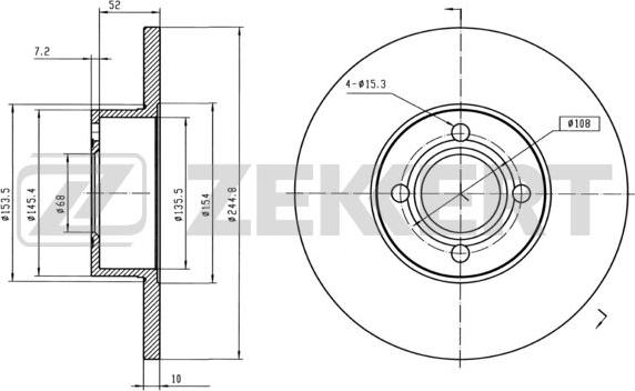 Zekkert BS-5076B - Kočioni disk www.molydon.hr