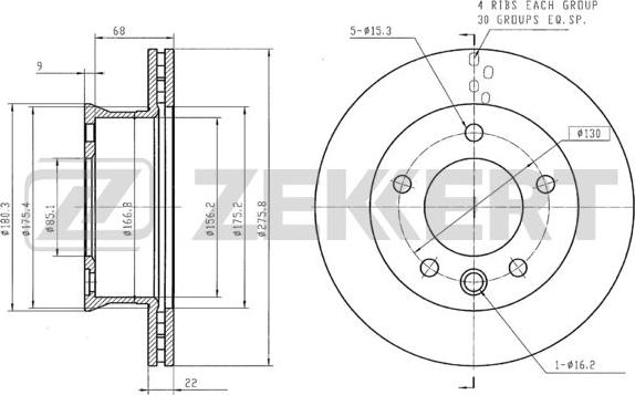 Zekkert BS-5199B - Kočioni disk www.molydon.hr