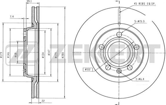 Zekkert BS-5195B - Kočioni disk www.molydon.hr