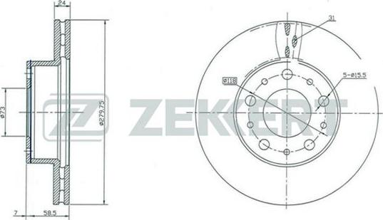 Zekkert BS-5152 - Kočioni disk www.molydon.hr