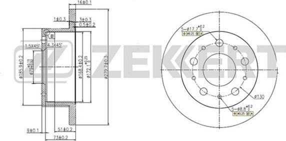 Zekkert BS-5166 - Kočioni disk www.molydon.hr