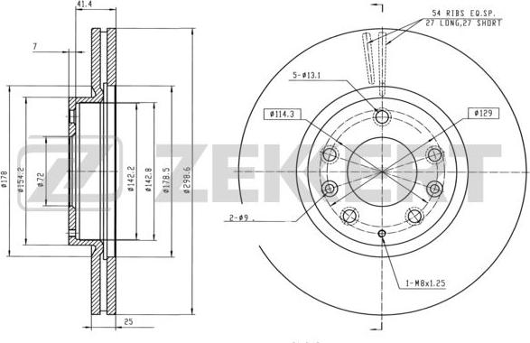 Zekkert BS-5162 - Kočioni disk www.molydon.hr