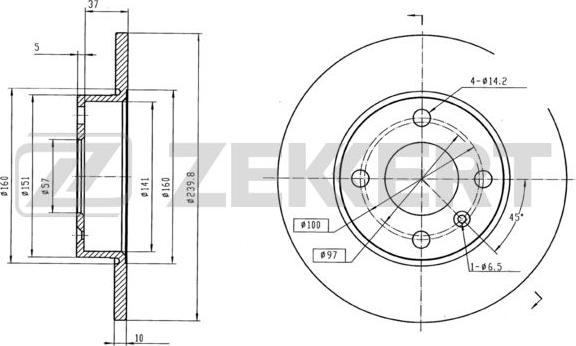 Zekkert BS-5101B - Kočioni disk www.molydon.hr