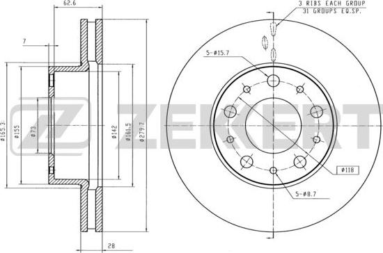 Zekkert BS-5108 - Kočioni disk www.molydon.hr