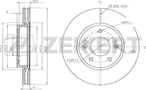 Zekkert BS-5119B - Kočioni disk www.molydon.hr