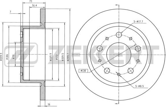 Zekkert BS-5111 - Kočioni disk www.molydon.hr