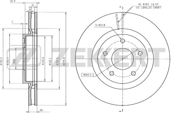 Zekkert BS-5183B - Kočioni disk www.molydon.hr