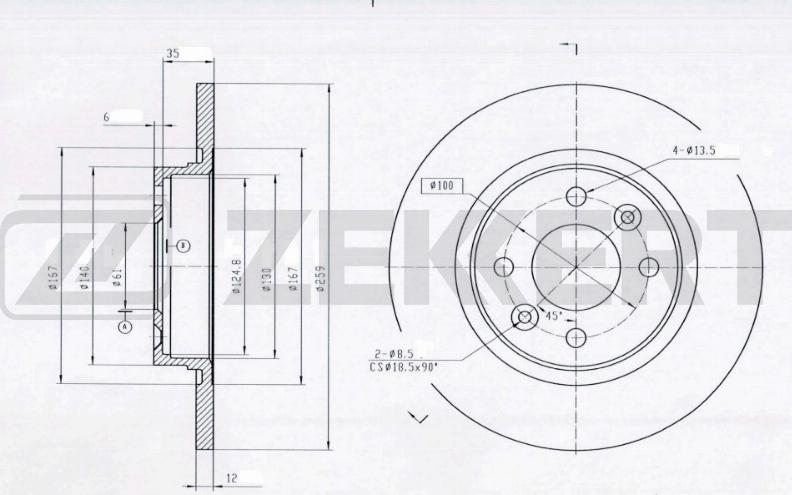 Zekkert BS-5179B - Kočioni disk www.molydon.hr