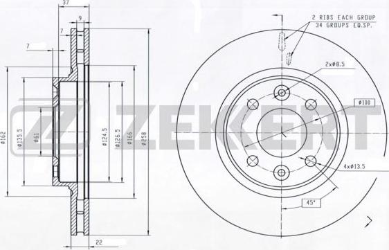 Zekkert BS-5890 - Kočioni disk www.molydon.hr