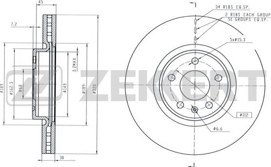 Zekkert BS-5845 - Kočioni disk www.molydon.hr