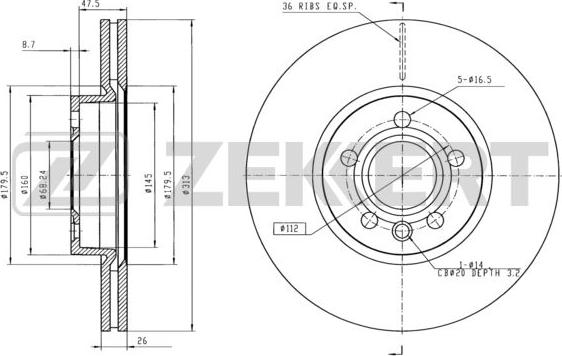 Zekkert BS-5846 - Kočioni disk www.molydon.hr