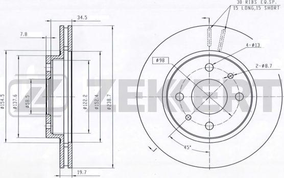 Zekkert BS-5840 - Kočioni disk www.molydon.hr